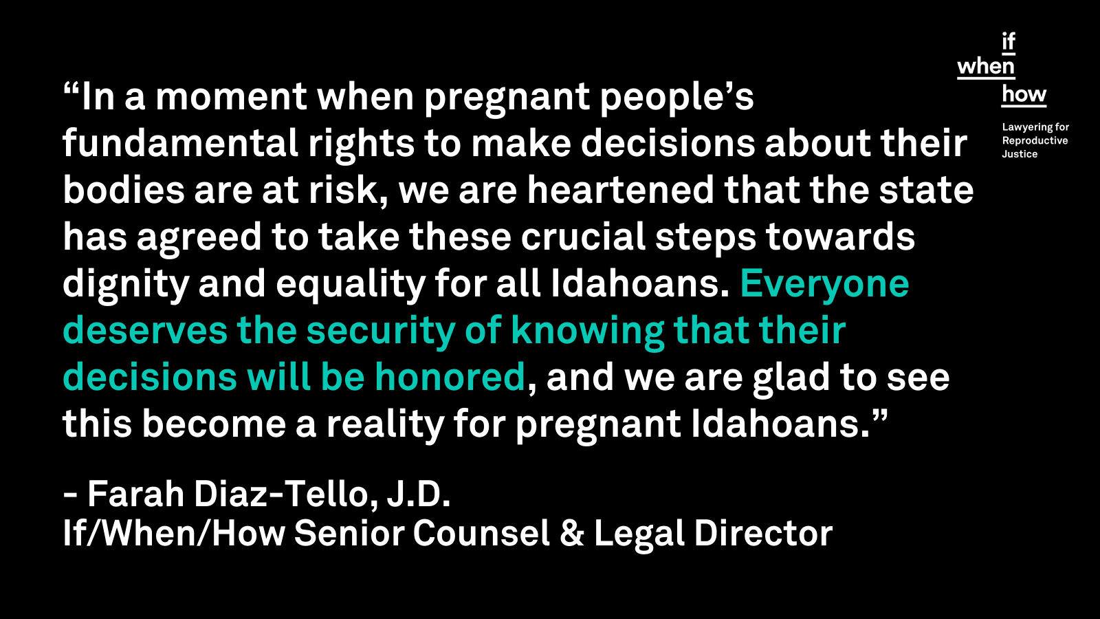 Lawsuit Settlement Ensures that Pregnant Idahoans Have Right to Enforceable Living Wills If